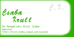 csaba krull business card